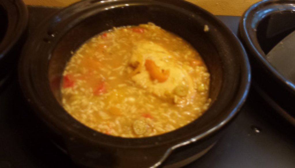 Soy Pineapple Pepper Chicken simmering in crock pot