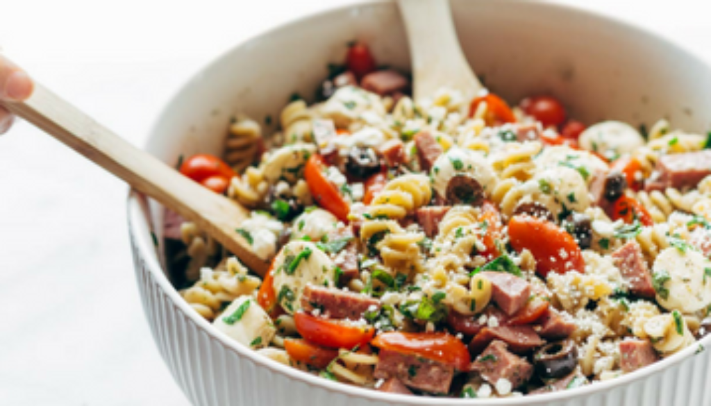 pasta salad prepared in a bowl